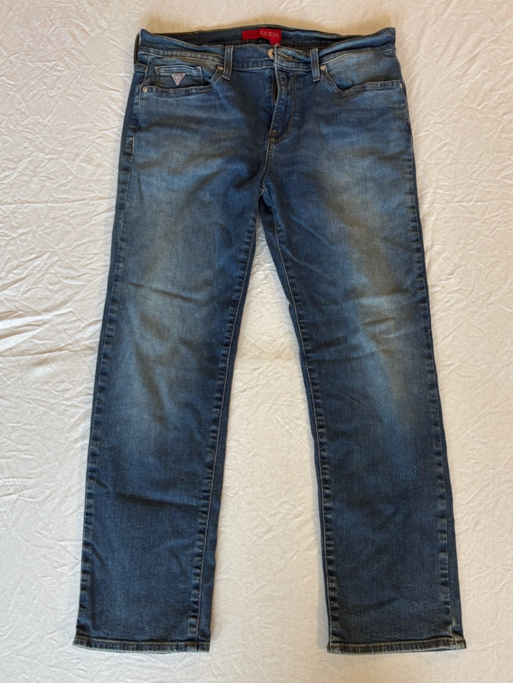 GUESS Lincoln Slim Straight Men's Jeans Blue 32x30 Stretch Denim Cotton